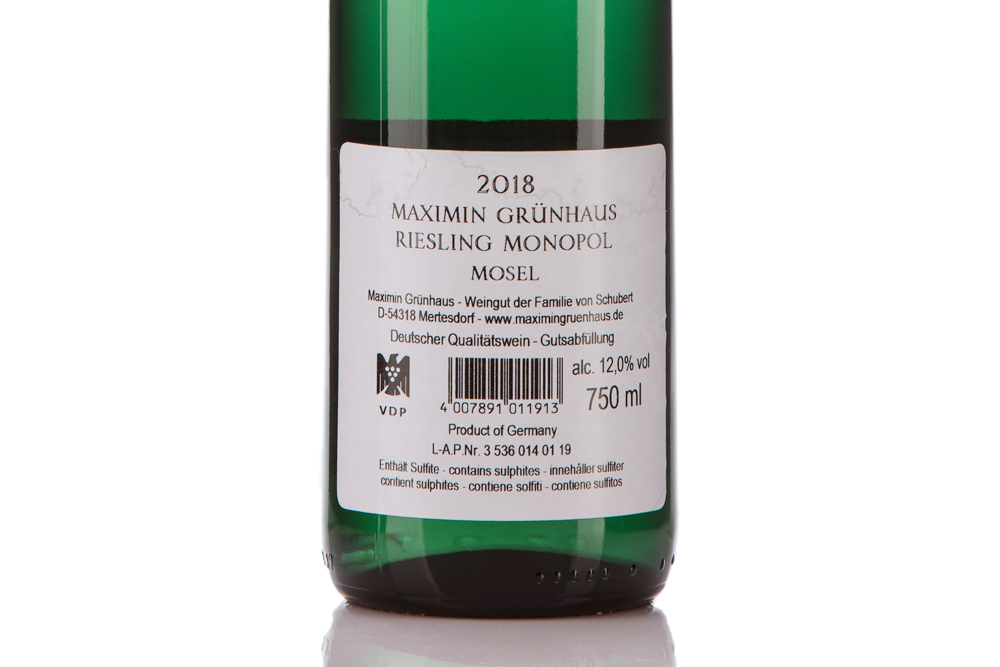 漫翠园独占田雷司令白葡萄酒2018|Maximin Grunhaus Riesling Monopol 2018_白葡萄酒_意活网