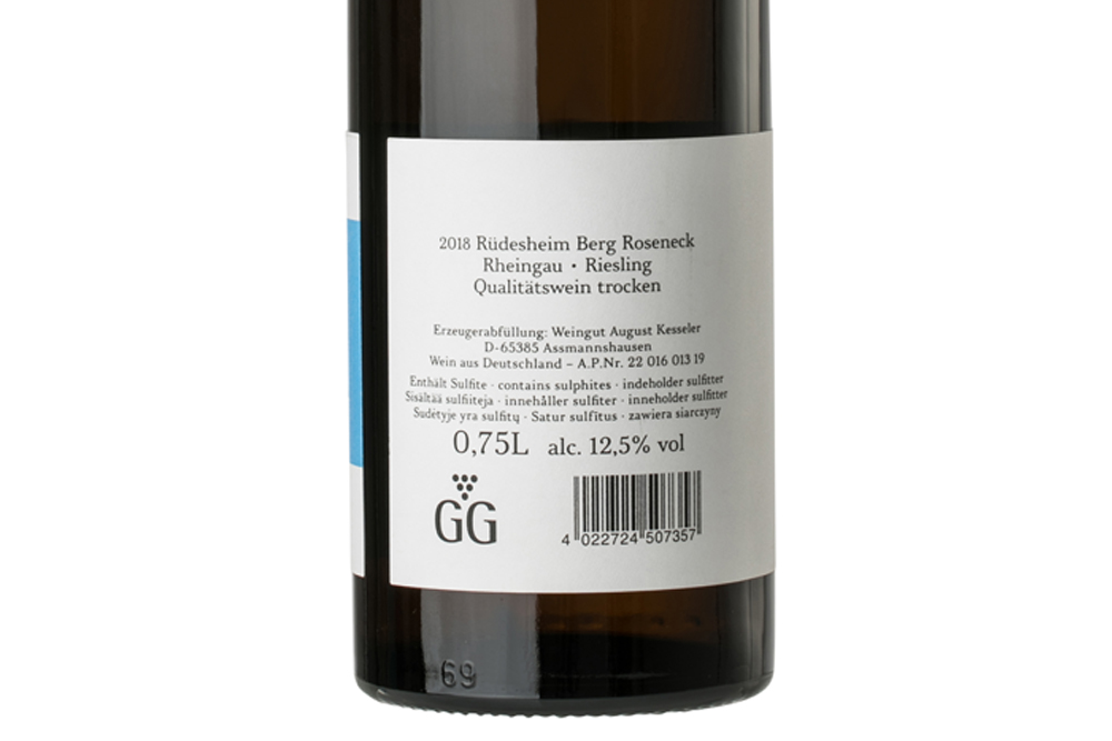 奥凯乐玫瑰园雷司令GG白葡萄酒2018|August Kesseler Rüdesheim Berg Roseneck Riesling GG 2018_白葡萄酒_意活网