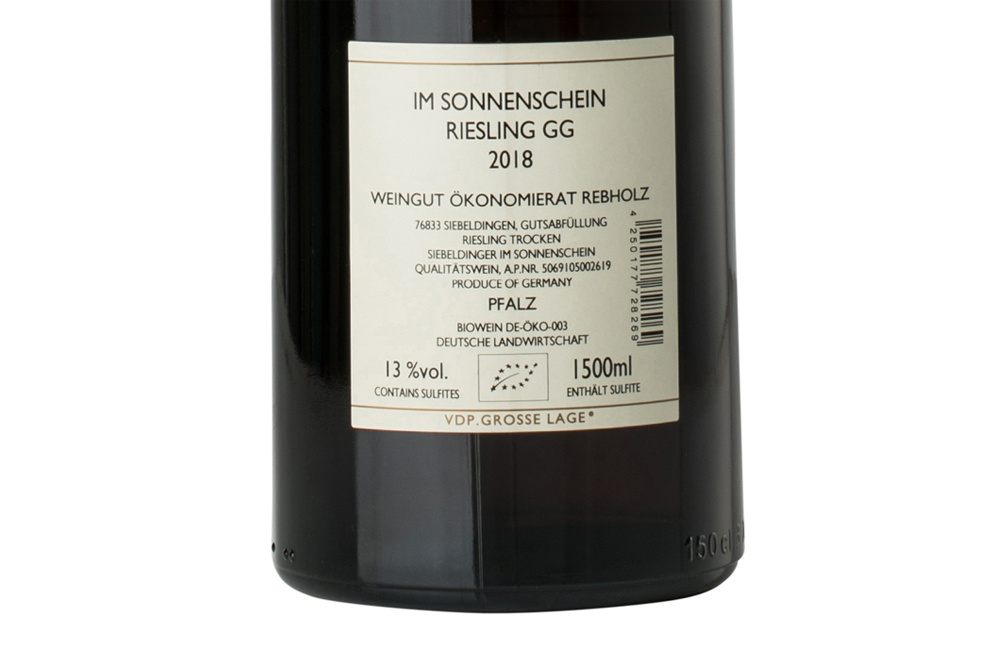 雷布霍兹太阳园雷司令GG白葡萄酒2018|Rebholz im Sonnenschein Riesling GG 2018 1.5L_白葡萄酒_意活网