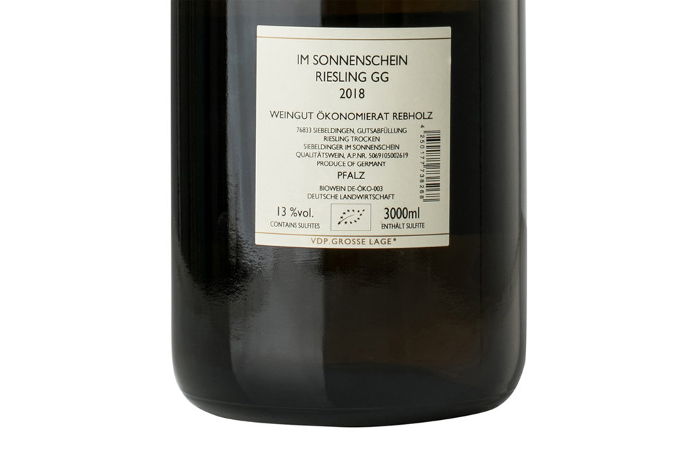 雷布霍兹太阳园雷司令GG白葡萄酒2018|Rebholz im Sonnenschein Riesling GG 201​8 3L_白葡萄酒_意活网