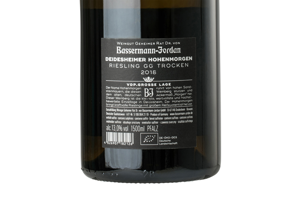 巴塞曼乔丹清晨雷司令GG白葡萄酒2018|BassermannJordan Deidesheimer Hohenmorgen Riesling GG 2018 1.5L_白葡萄酒_意活网