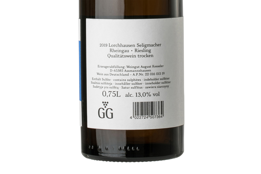 傲客幸福园雷司令GG白葡萄酒2019|August Kesseler Lorchhausen Seligmacher RieslingGG 2019_白葡萄酒_意活网