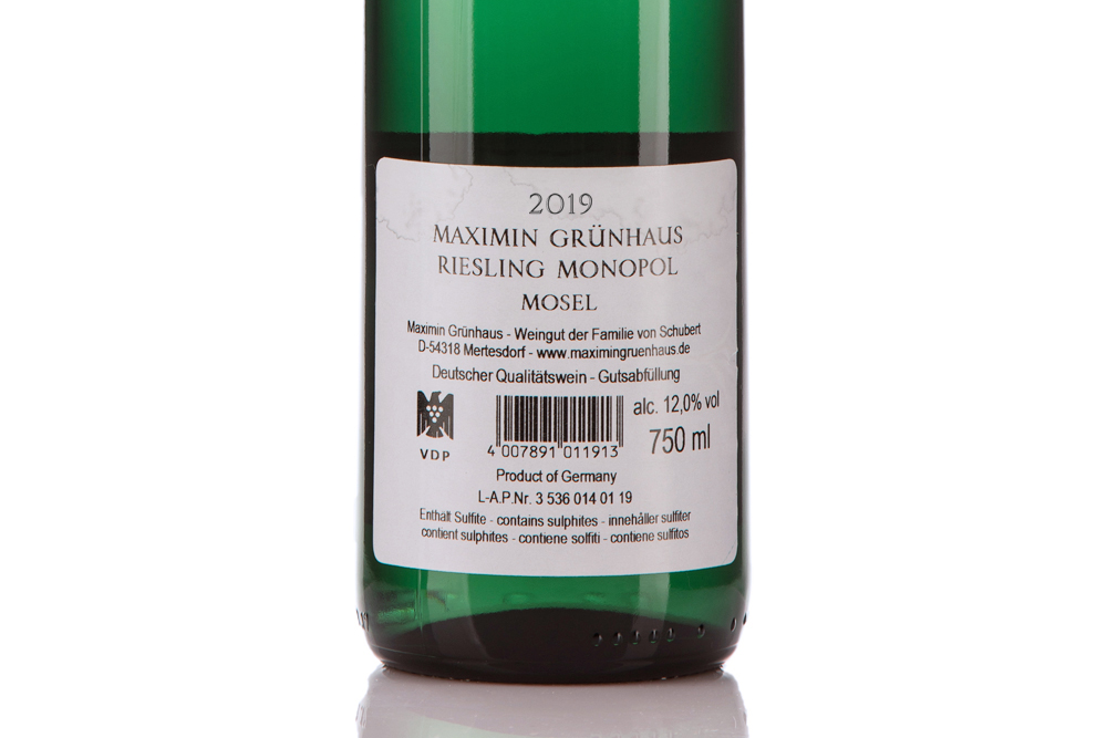 漫翠园独占田雷司令白葡萄酒2019|Maximin Grunhaus Monopol Riesling 2019_白葡萄酒_意活网
