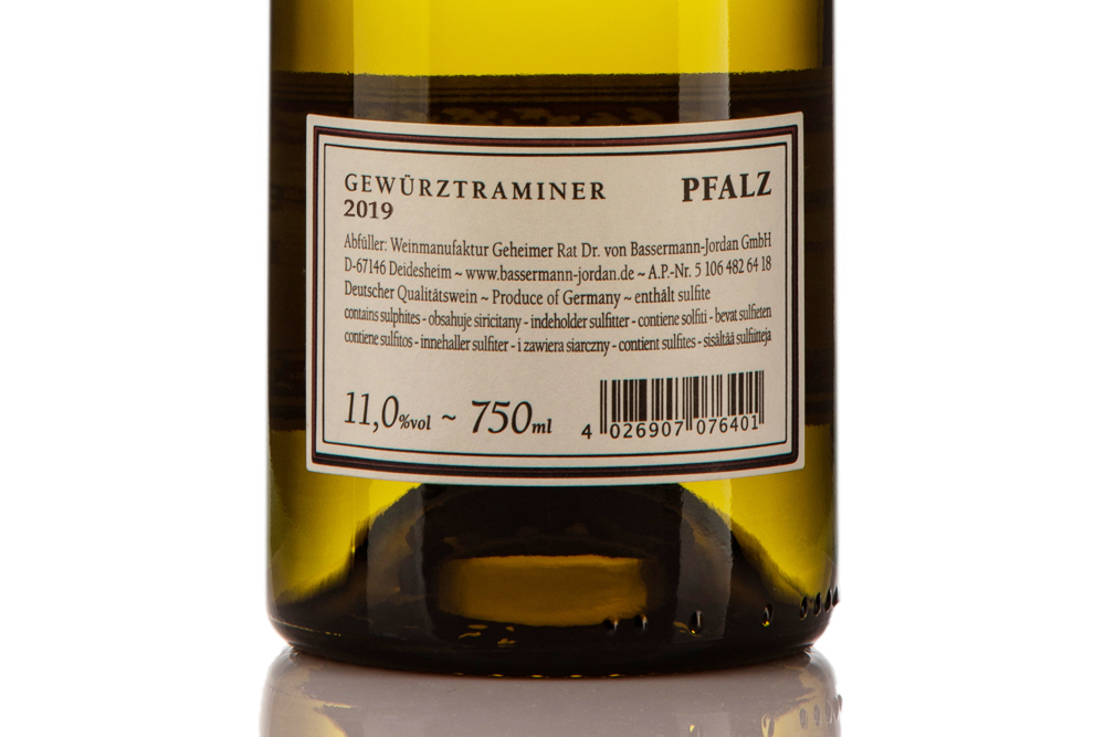 巴斯曼琼瑶浆白葡萄酒2019|Bassermann Jordan Gewürztraminer 2019_白葡萄酒_意活网