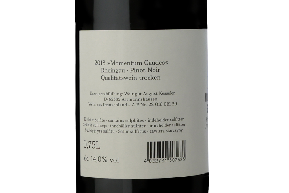 傲客乐享黑皮诺红葡萄酒2018|August Kesseler Momentum Gaudeo Pinot Noir 2018_红葡萄酒_意活网