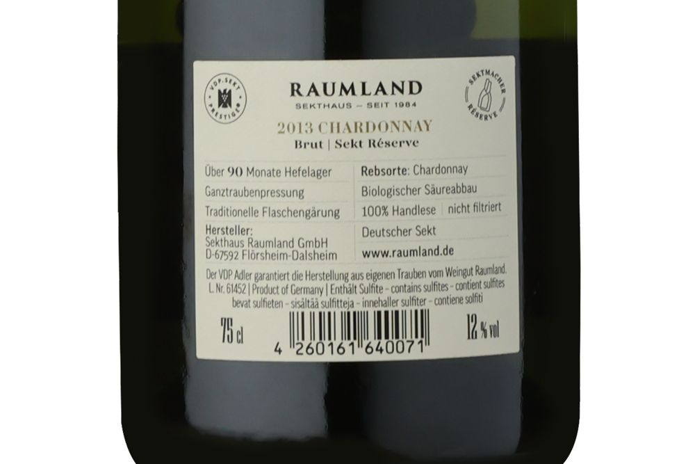 露兰德霞多丽珍藏起泡葡萄酒2013|Raumland Chardonnay Reserve Brut Sekt Prestige 2013_起泡酒_意活网