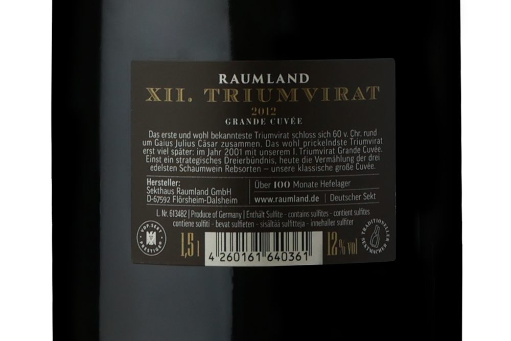 露兰德三雄十二世窖藏起泡葡萄酒 2012|Raumland XII Triumvirat Grande Cuvée Brut 2012_起泡酒_意活网