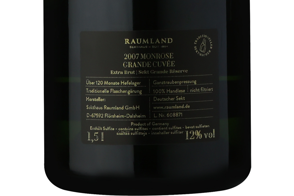 露兰德梦露窖藏起泡葡萄酒2007|Raumland MonRose Grande Cuvée Extra Brut 2007_起泡酒_意活网