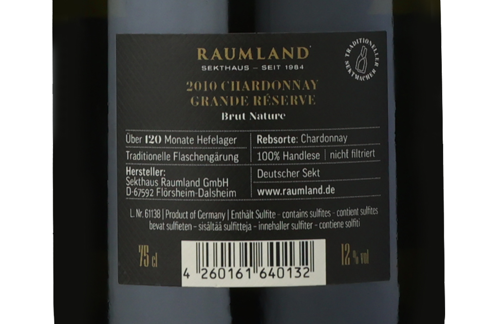 露兰德霞多丽特藏起泡葡萄酒2010|Raumland Chardonnary Grande Réserve Brut Nature 2010_起泡酒_意活网