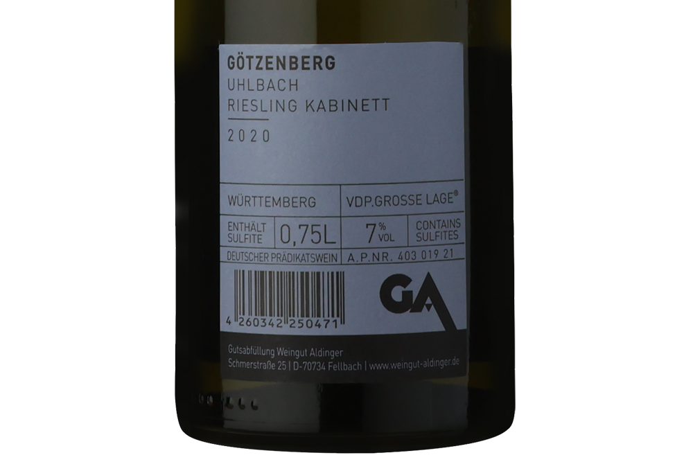 傲杰仰望园雷司令珍藏白葡萄酒2020|Aldinger Uhlbach Götzenberg Riesling 2020_白葡萄酒_意活网